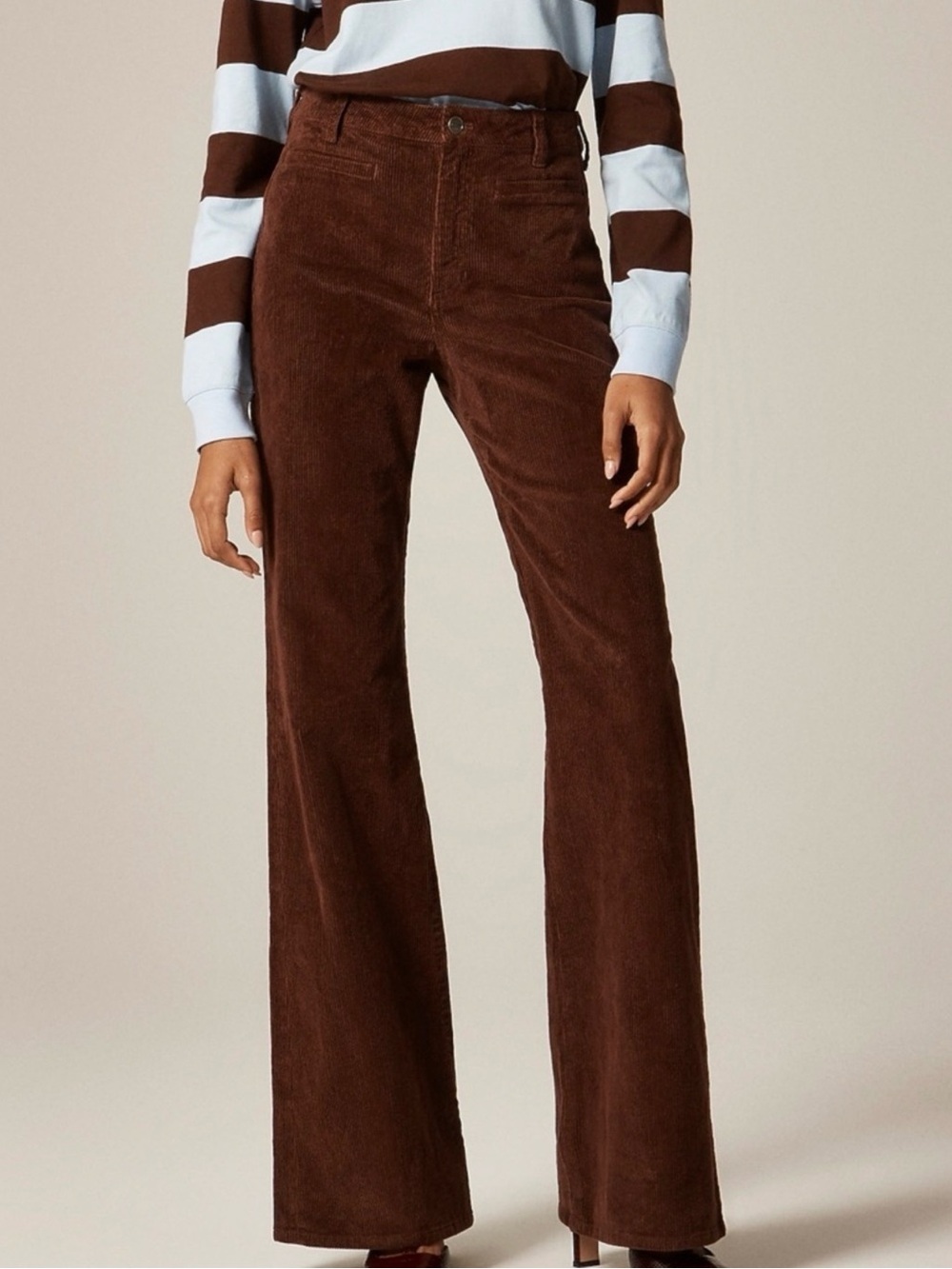 J. Crew Women's Corduroy Flare Pants in Deep Brown Size 28